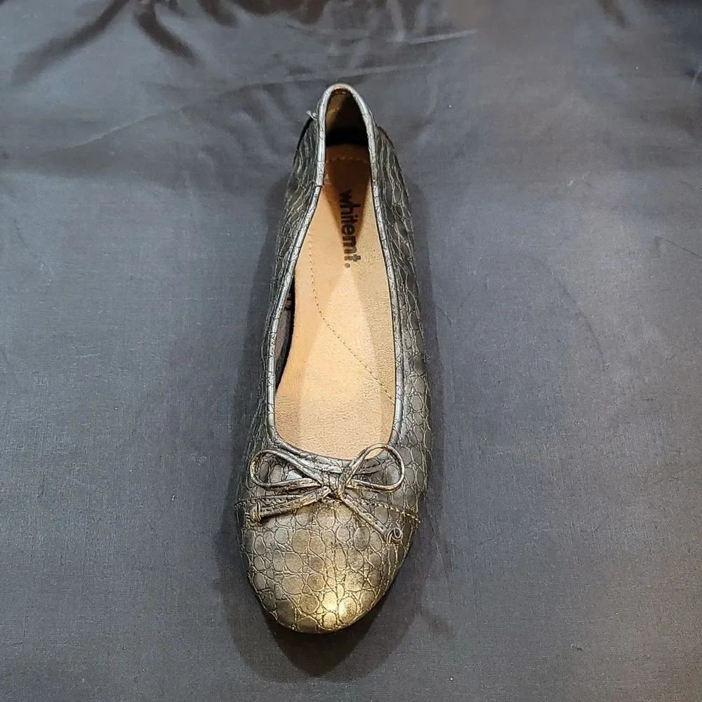 WHITEM BOWNOT ROUND TOE SLIP-ON WOMEN"S BALLET FLAT